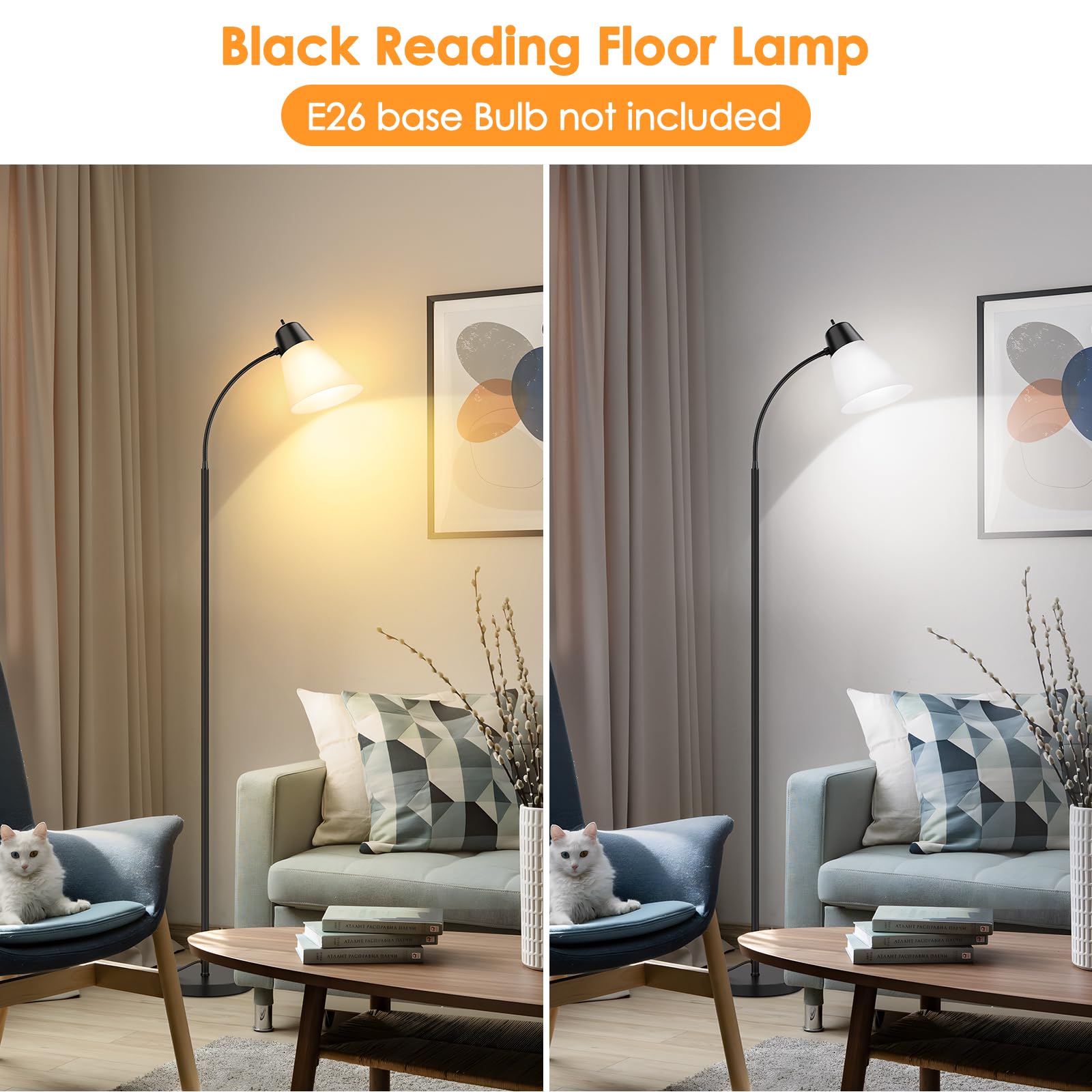 Coucrek floor lamp white shade close-up showing soft, even illumination