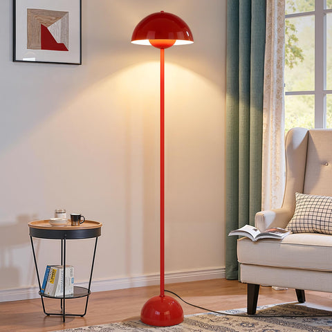 Coucrek red floor lamp base provides stability to prevent wobble.