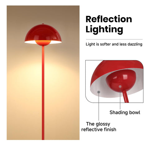 Coucrek red floor lamp stands 66 inches tall for placement.