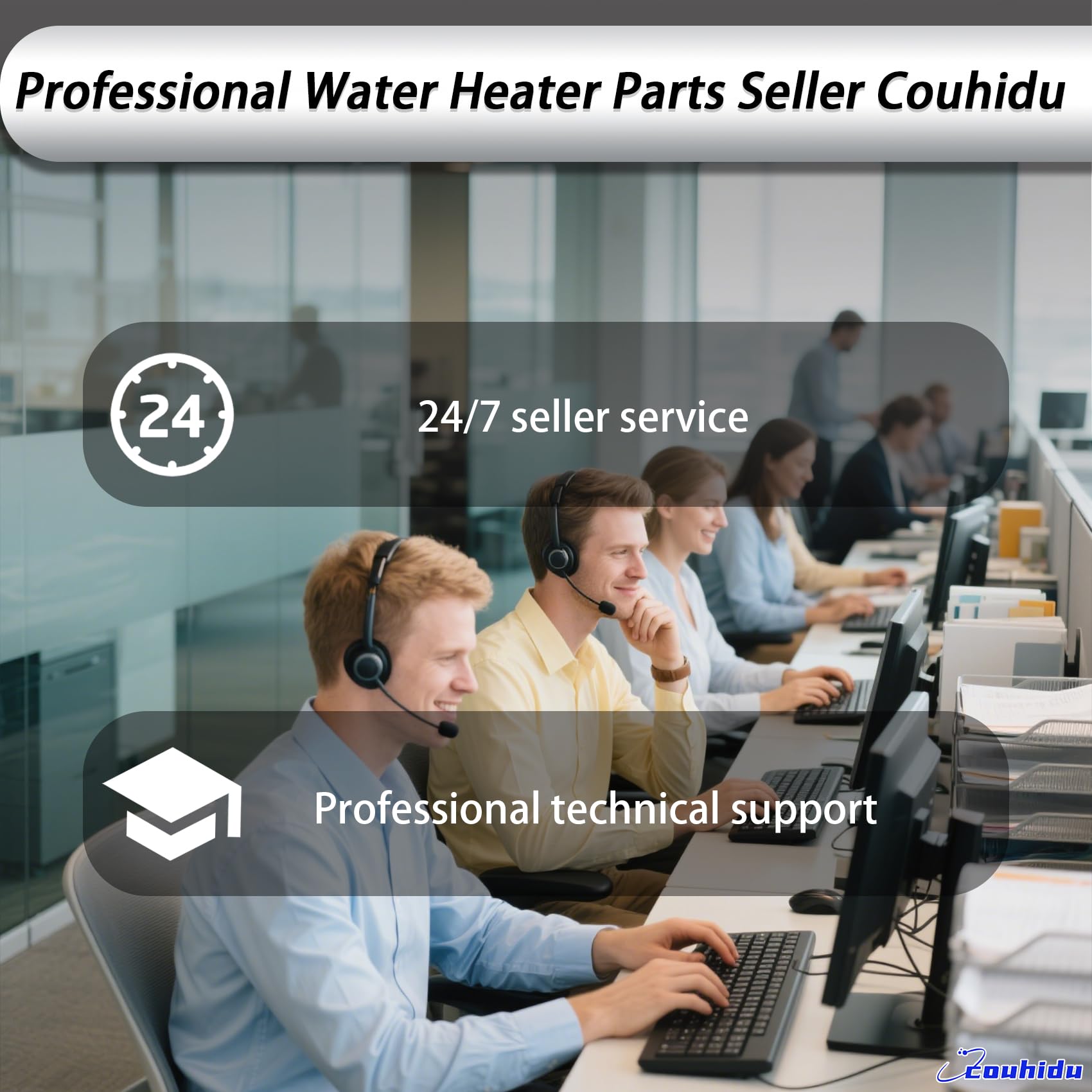 Couhidu 24/7 seller service icon emphasizing reliable support