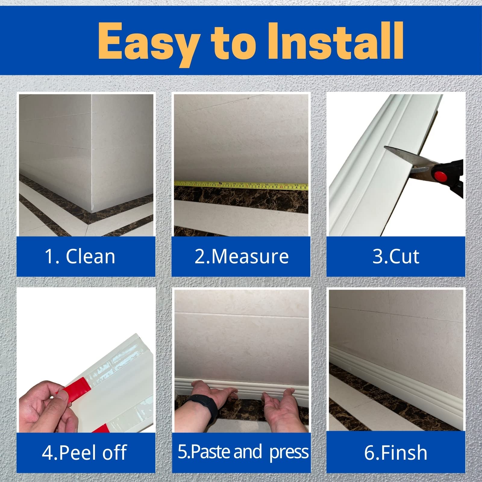 COUKIU baby-safe, odorless baseboard suitable for homes with children.