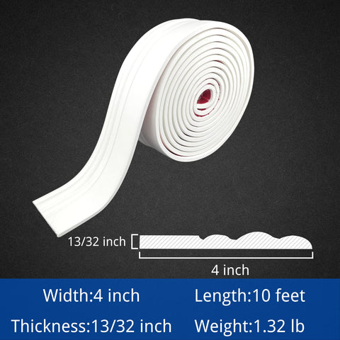 COUKIU baseboard adhesive peel-back detail for easy application on smooth surfaces