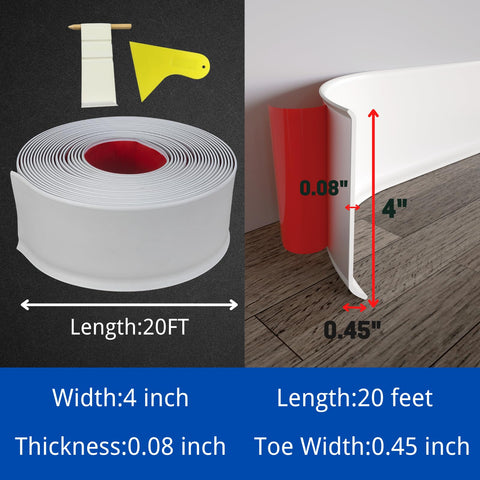COUKIU baseboard adheres to tiles, plastic, metal, glass, wood, and painted walls.