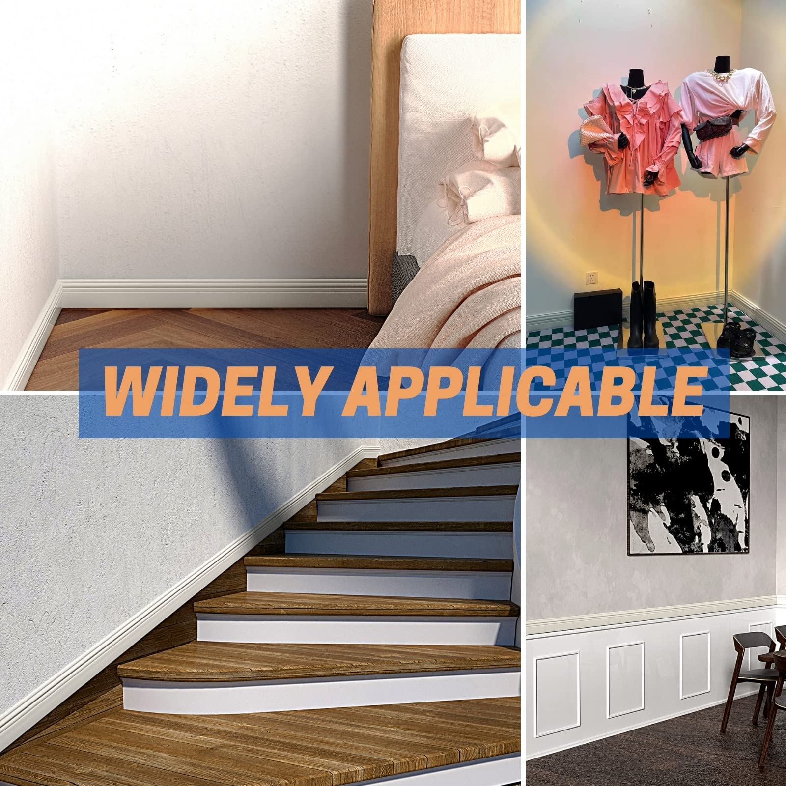 COUKIU easy install baseboard helps complete nursery or kid-friendly rooms.