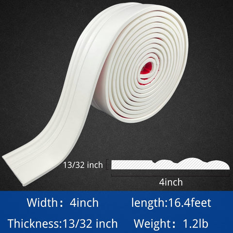 COUKIU self-adhesive baseboard application enables tool-free installation on smooth surfaces.
