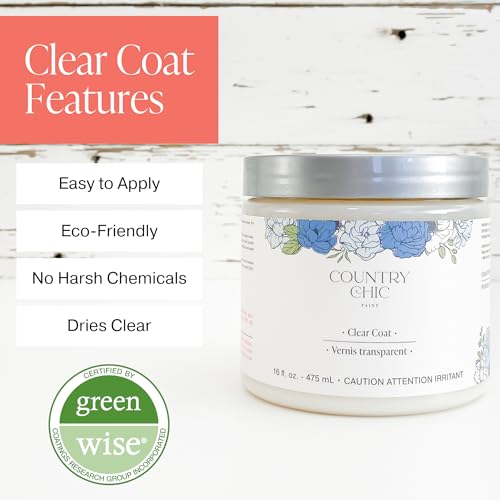 Country Chic Paint Clear Coat brush-stroke application for smooth DIY results.