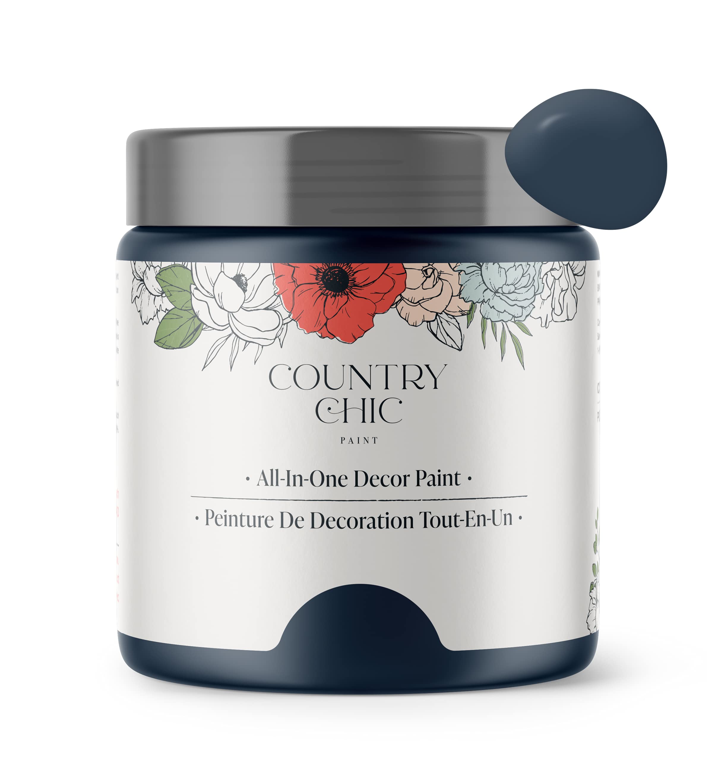Country Chic Peacoat Navy paint bottle ready for furniture refresh.