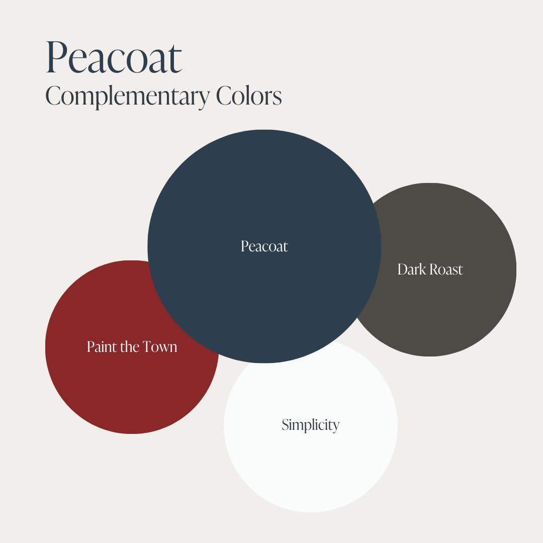 Country Chic Peacoat Navy color sample board for full-room ideas.