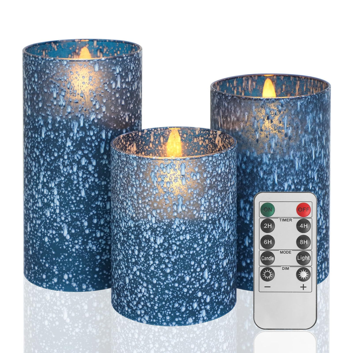 COVEGE blue candles with remote control for easy mood lighting