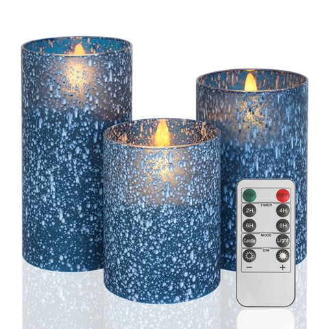 COVEGE blue candles with remote control for easy mood lighting