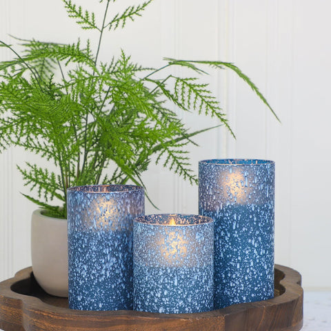 COVEGE blue candles with timer for automatic 24 hour cycling