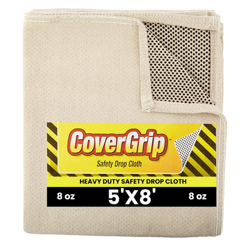 CoverGrip 8 oz safety drop cloth lays flat to protect surfaces