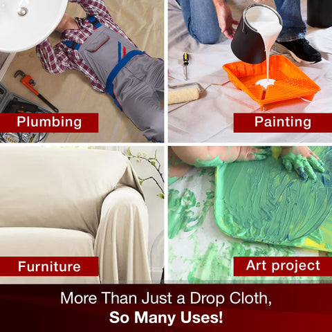 CoverGrip Drop Cloth Depot corner flexibility for uneven painting surfaces.