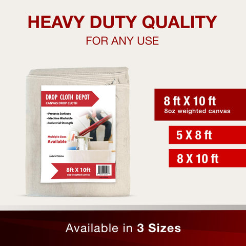 CoverGrip Drop Cloth Depot canvas texture highlights heavy-duty protection.