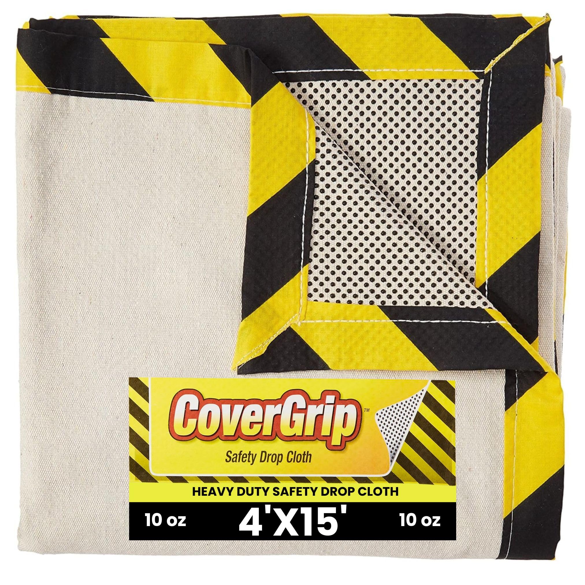 CoverGrip heavy-duty safety drop cloth 4x15 protects floors during painting