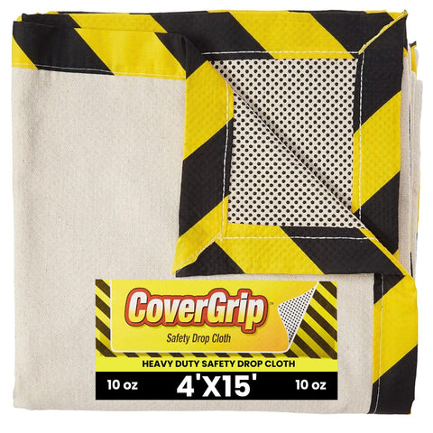 CoverGrip heavy-duty safety drop cloth 4x15 protects floors during painting