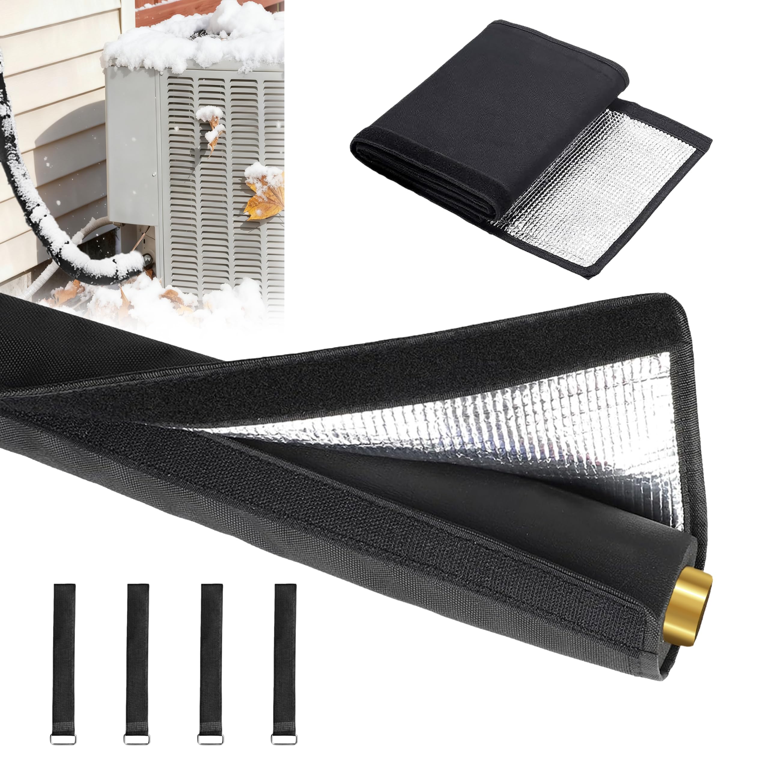COVERTIFY 4-layer insulation cover for outdoor pipes, 72in x 10.2in, weather resistant