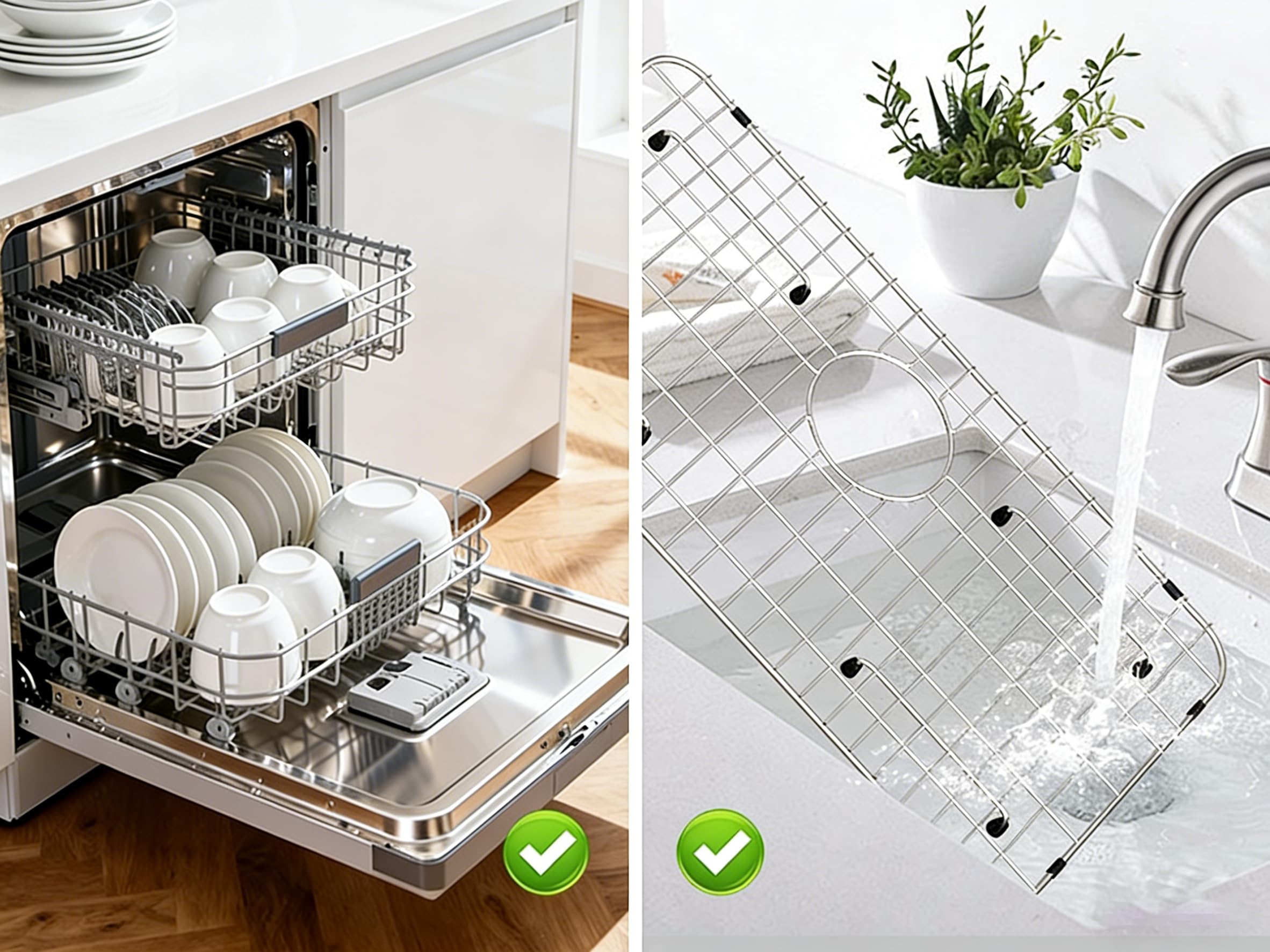 Cowherding grid non-slip feet protect the sink and prevent sliding.