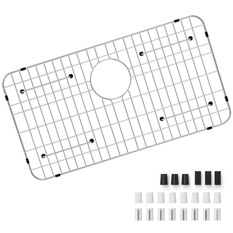 Cowherding sink grid shows 26-1/16 by 14-1/16 dimensions for single-bowl sinks.