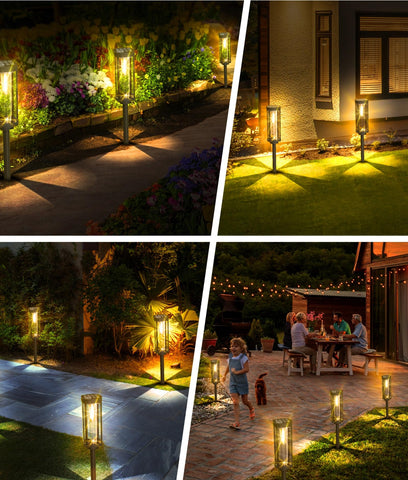 COXSENI solar bulbs project crisp patterns on stone or mulch
