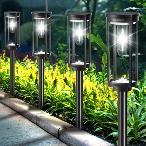 COXSENI solar path light stake for durable outdoor lighting along walkways