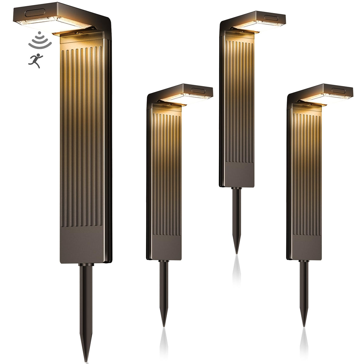 COXSENI Solar Pathway Lights 4Pack emit warm light to welcome guests along a walkway