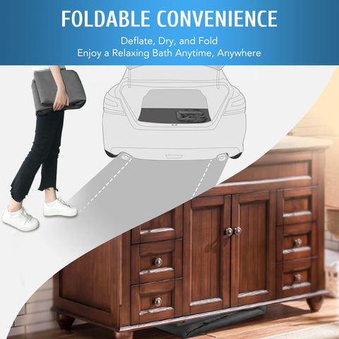 CO-Z inflatable bathtub supports adults up to 6 ft tall for versatile soaking.
