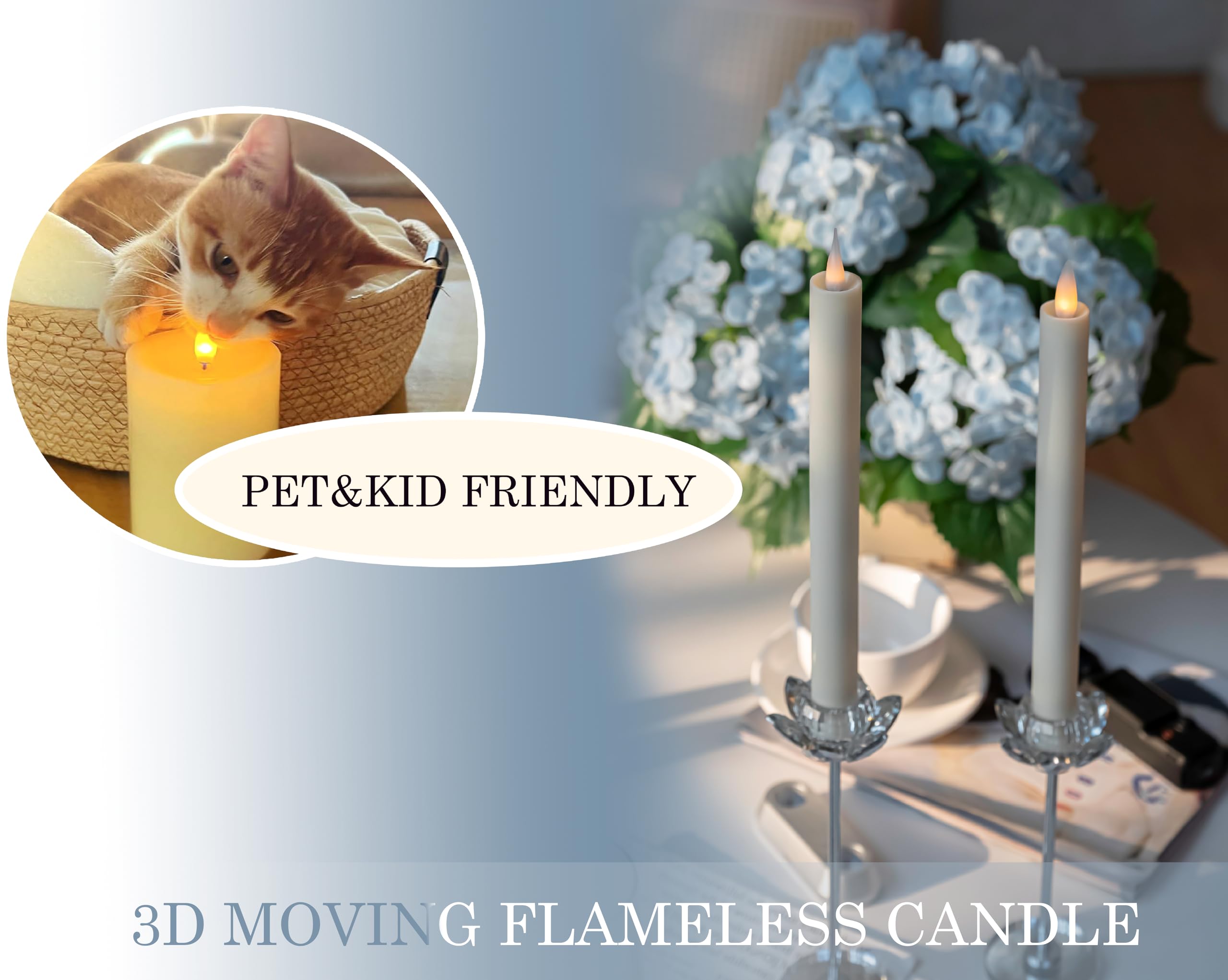 CozierGlow 3D moving flame detail shows lifelike candlelight for cozy evenings.