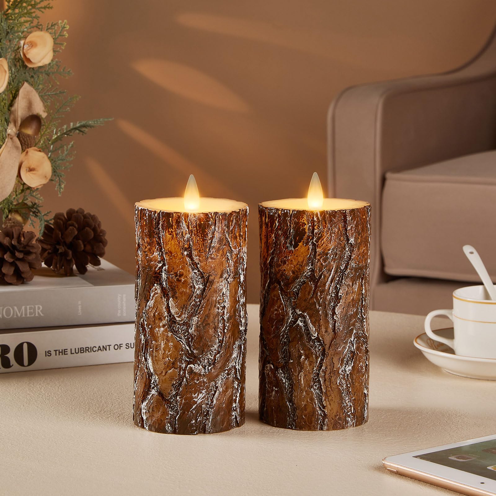CozierGlow Pine candles create safe, ambient glow without open flames