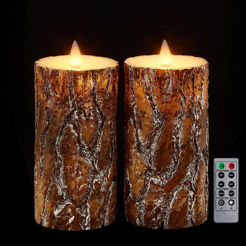 CozierGlow Pine flameless candle with 3D flame provides lifelike movement for cozy evenings