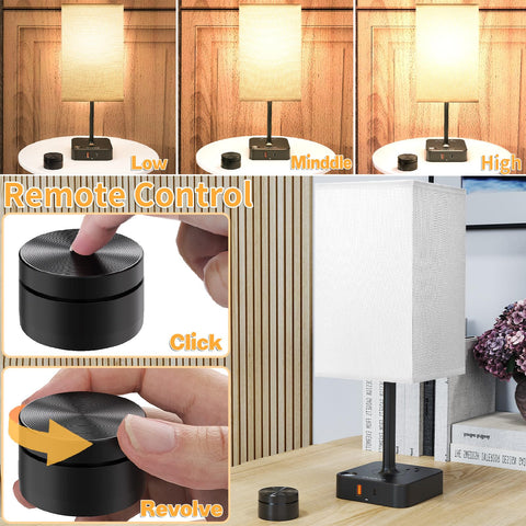 COZOO bedside lamp showing two USB ports for easy device charging