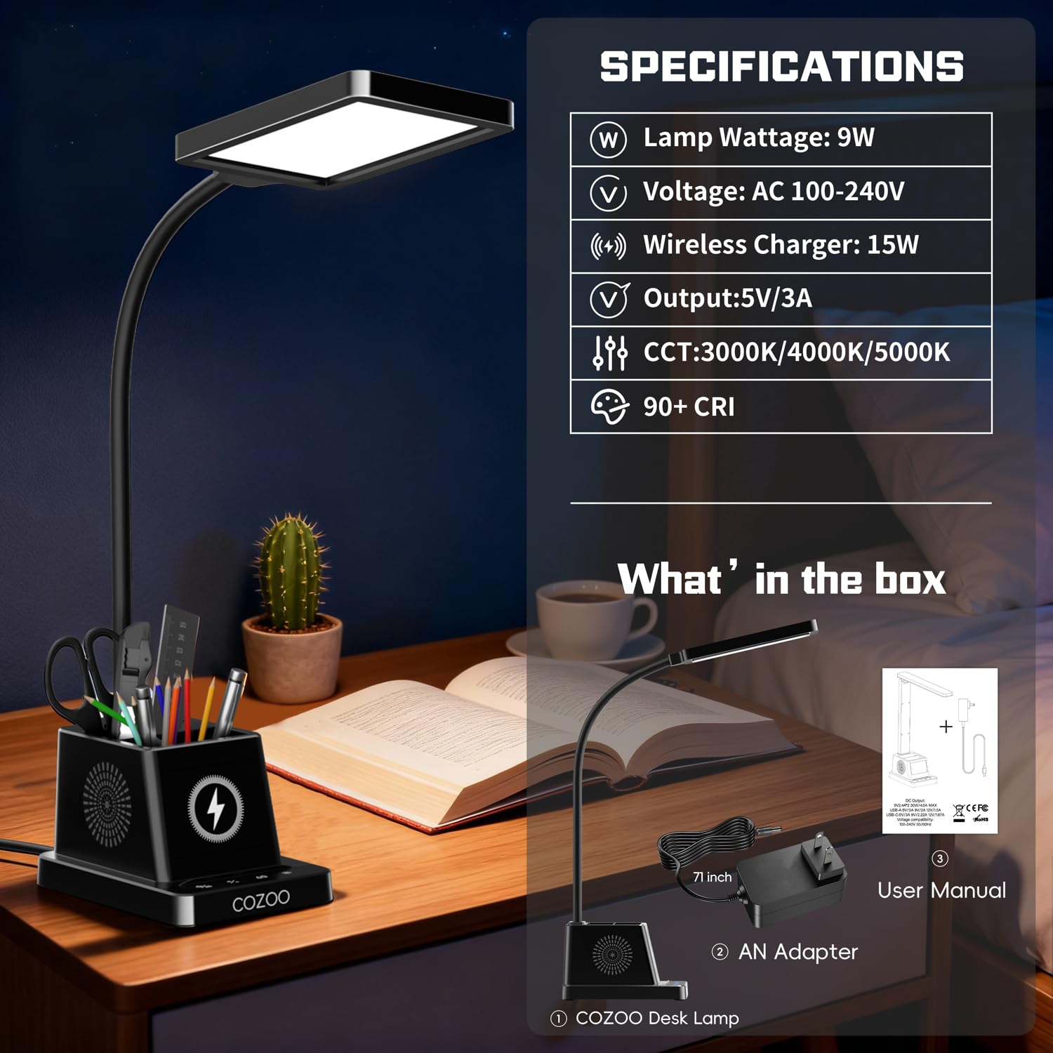 Cozoo lamp provides broad coverage up to 60 inches