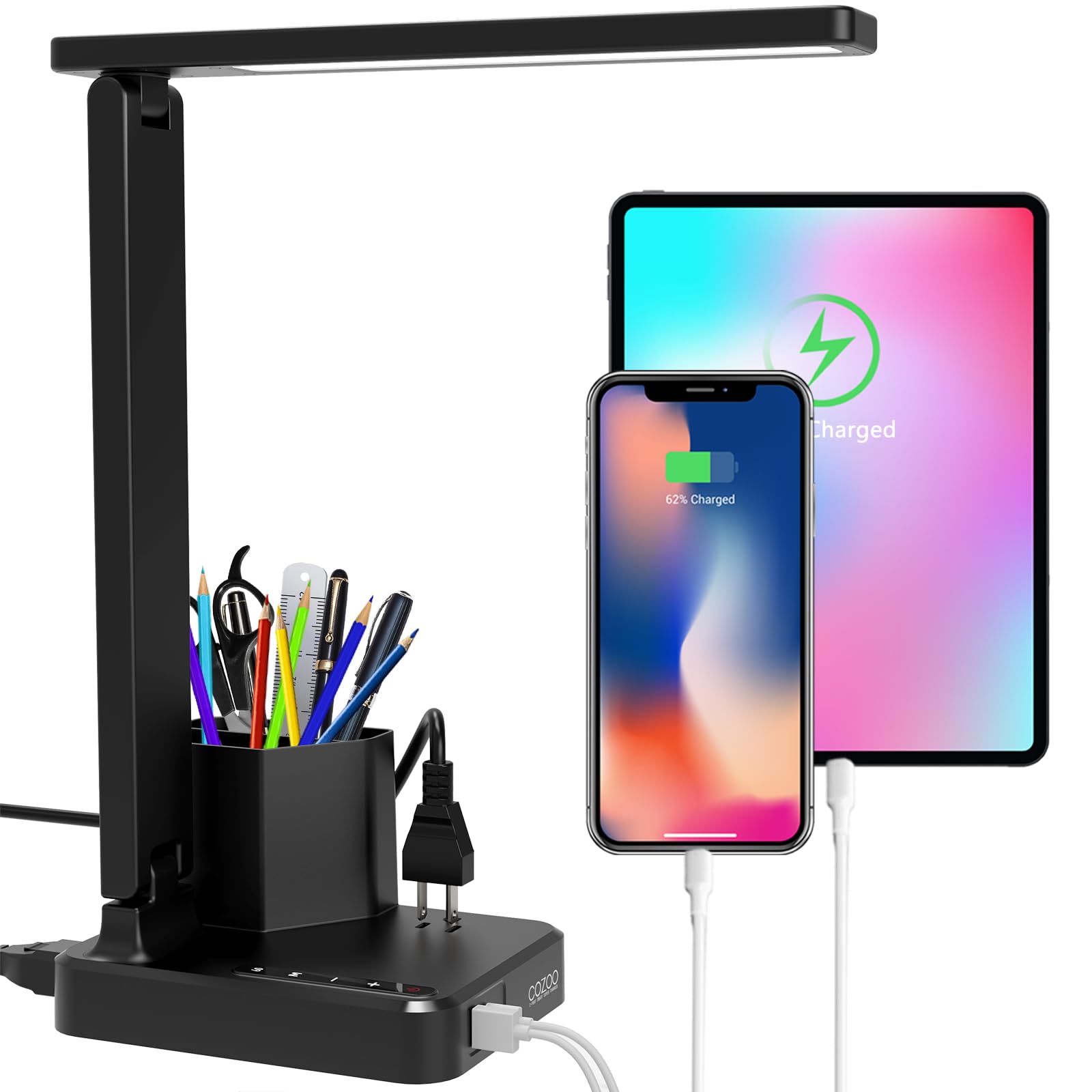 Cozoo LED desk lamp with adjustable head for precise task lighting
