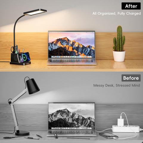 Cozoo dorm study setup with compact, versatile lamp