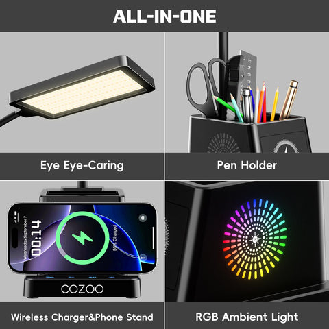 Cozoo desk lamp touch control panel for quick adjustments