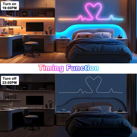 Cozylady rope light timer function automates on/off for easy routines