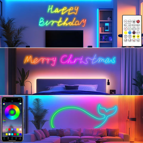 Cozylady RGB neon rope light creates romantic scenes for events