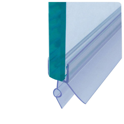 Cozylkx frameless door bottom seal with drip rail on glass for leak protection