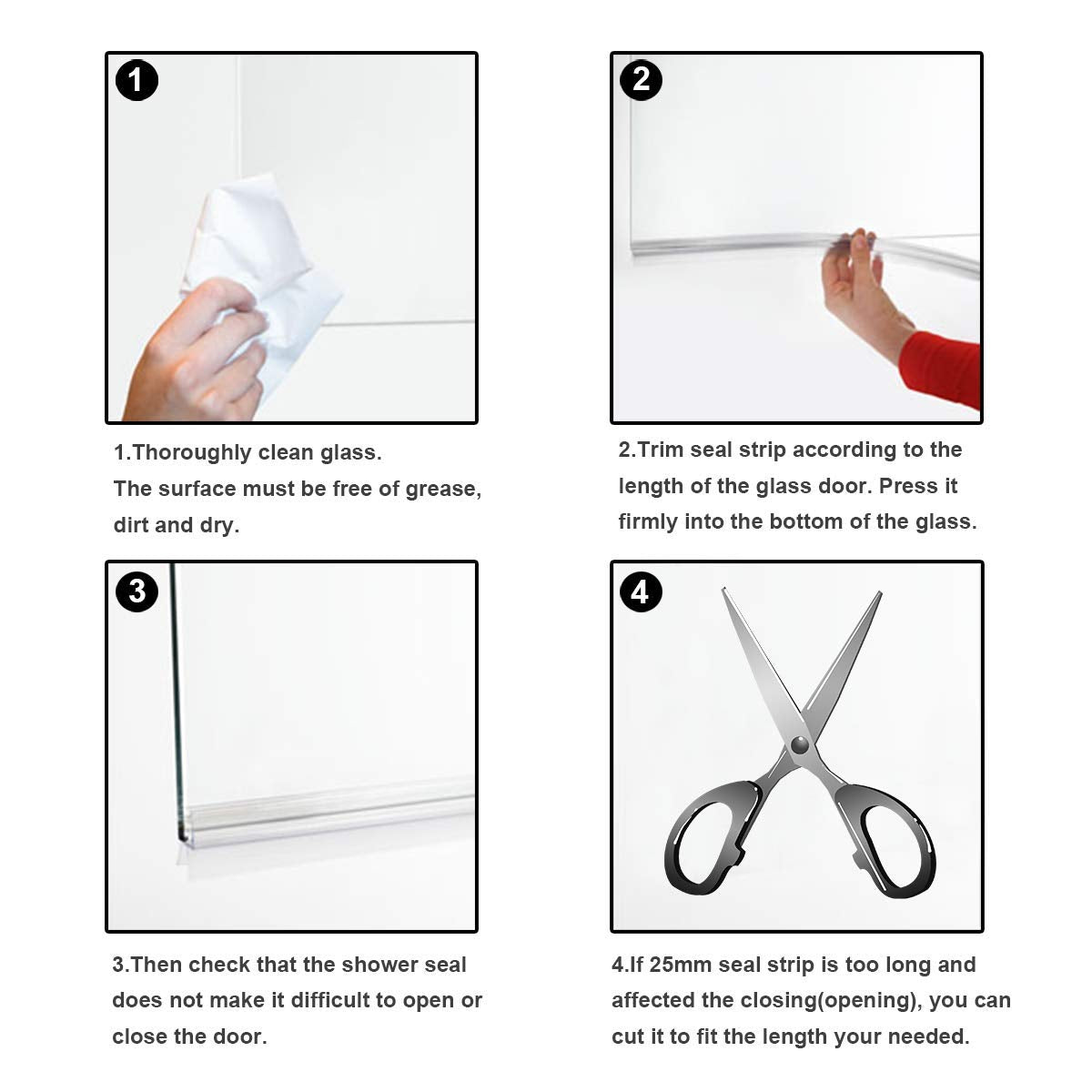 Cozylkx multi-purpose shower seal used as sweep and weatherproof seal
