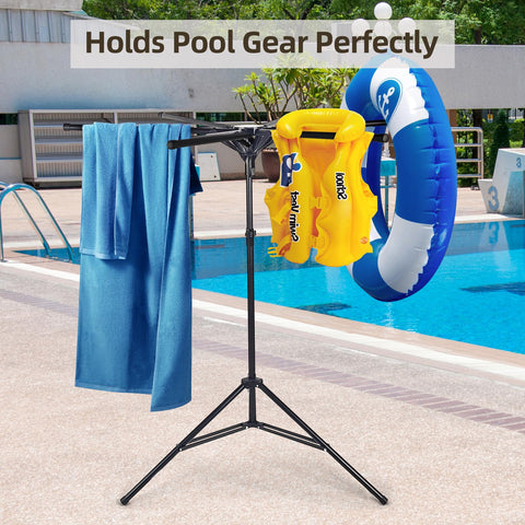 CozyNova Pool Towel Rack six arms foldable for multiple towels.
