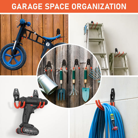 Cpais bike hanging hook on wall keeps bike ready to grab.