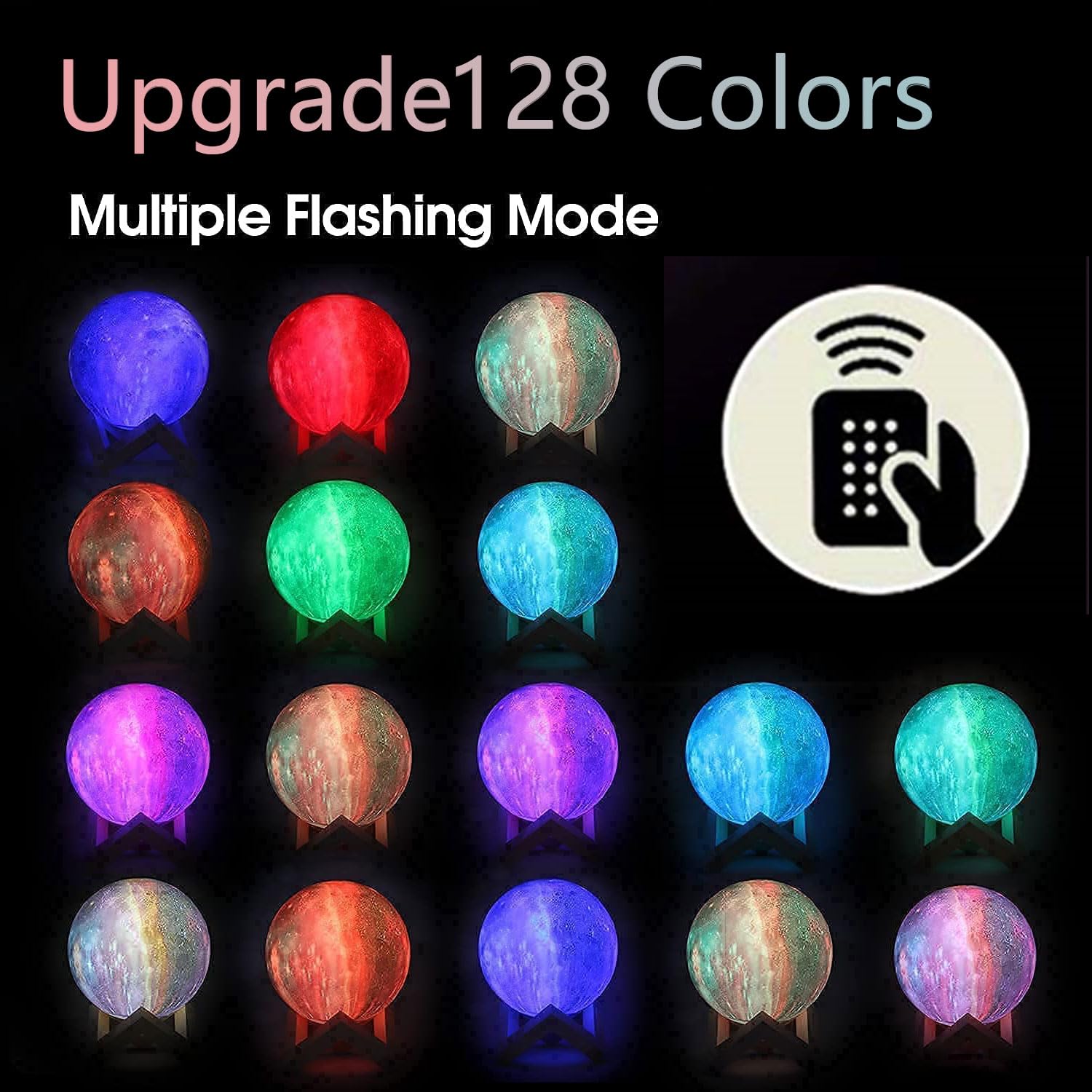 CPLA Galaxy Moon Lamp with remote control for easy color changes.