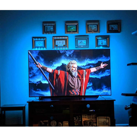 CPLID 3M VHB adhesive tape secures the backlight behind the TV
