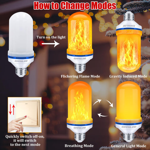 CPPSLEE flame bulb creates Halloween ambiance with flicker.