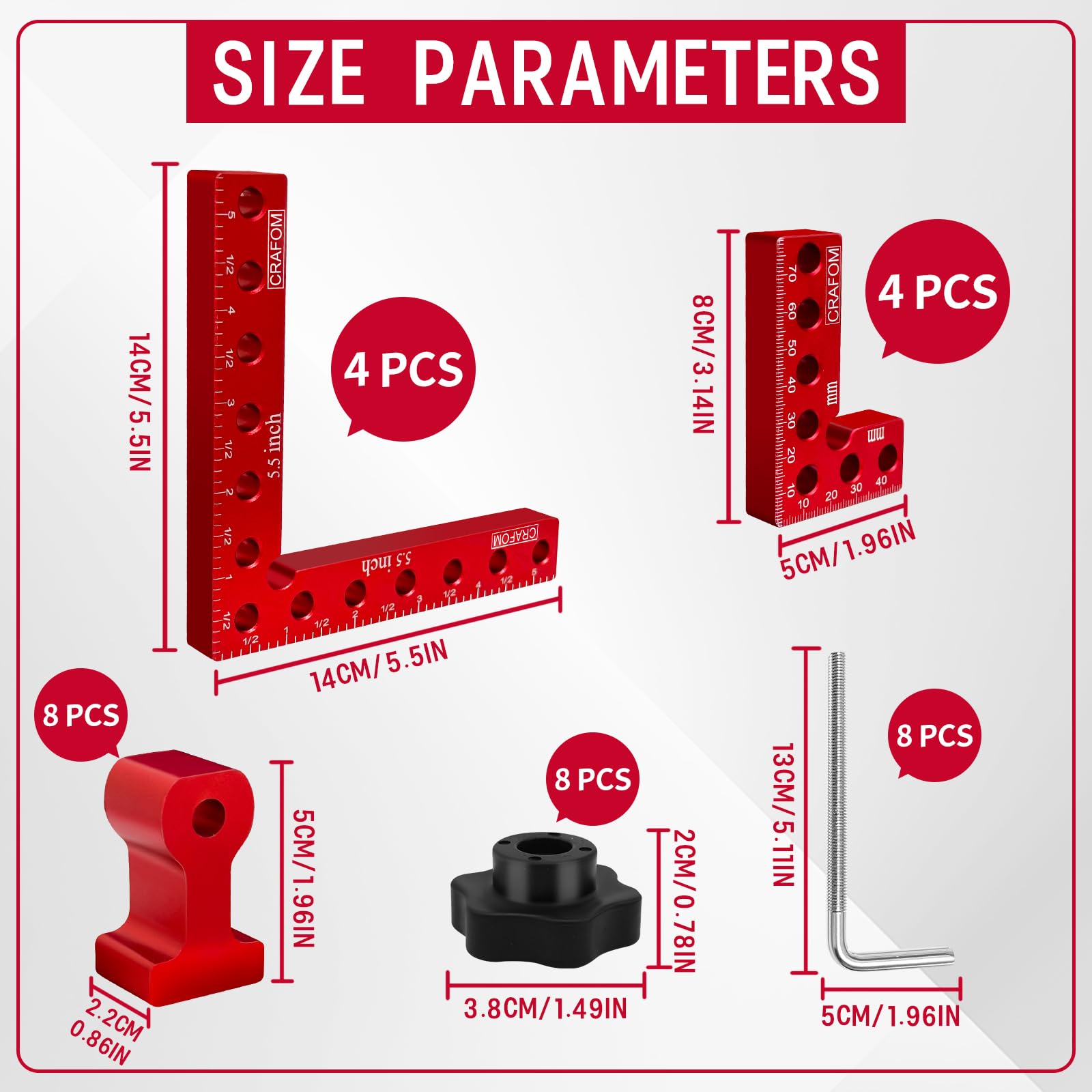 Crafom corner clamp 5-5-inch close-up highlighting sturdy joints.