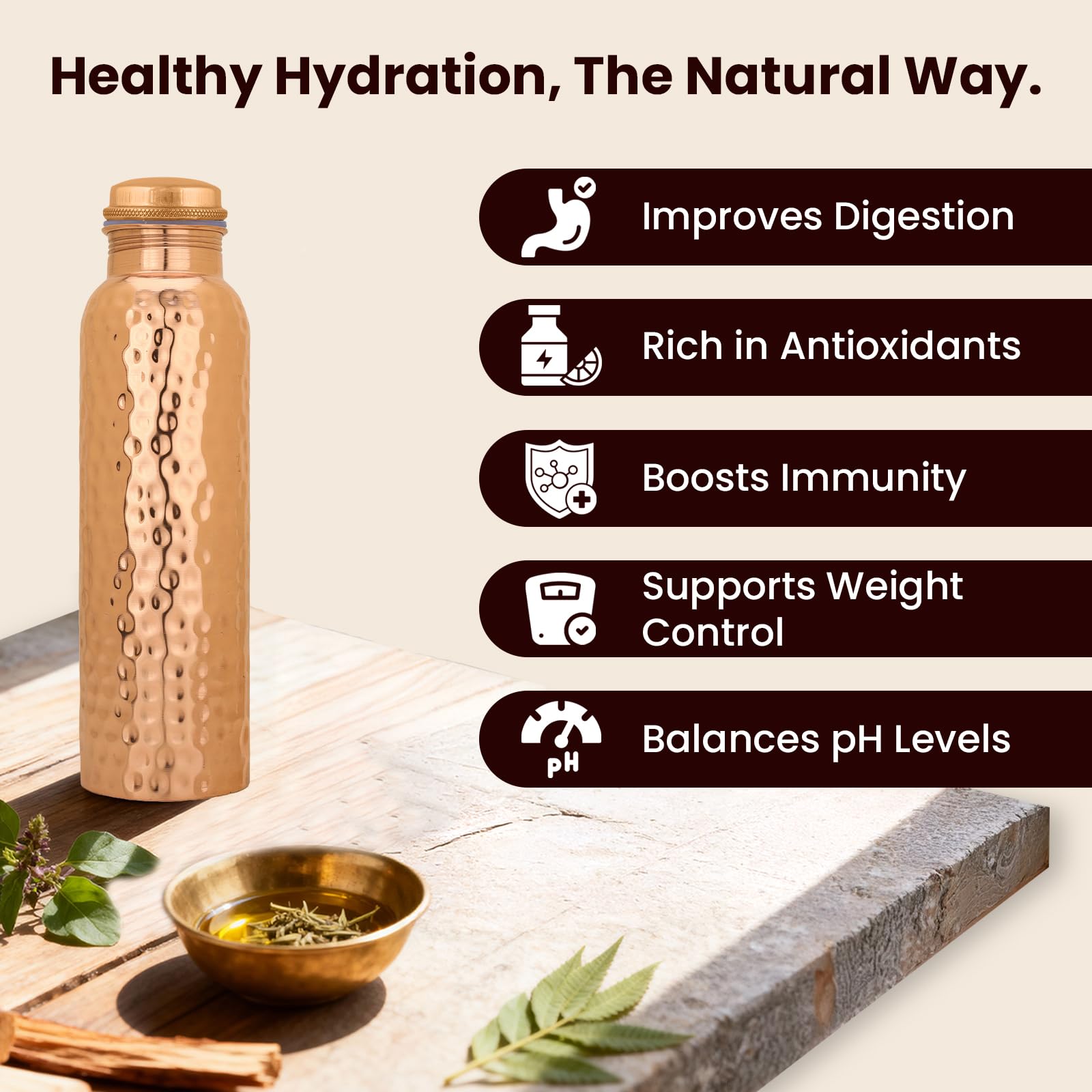 Craft Trade copper bottle keeps water cold for workouts