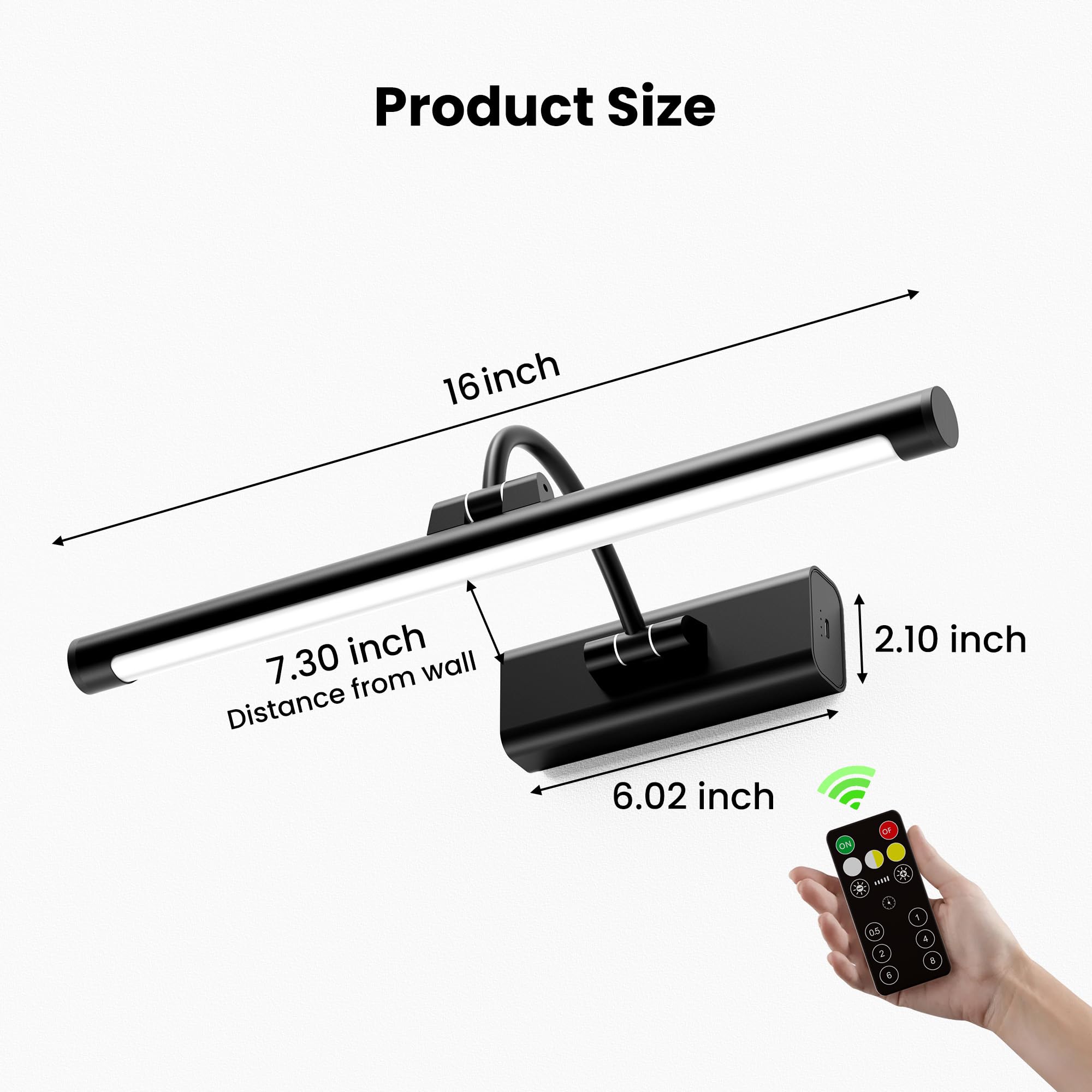 Craftersmark 24-inch picture light battery powers larger displays for longer sessions.
