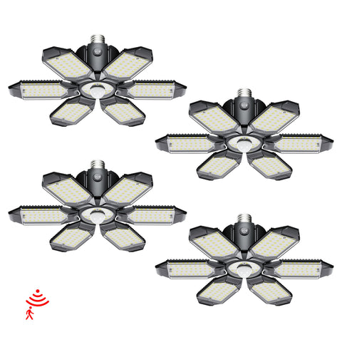 Craftersmark Motion Sensor Garage Light on ceiling delivers 20,000LM for clear garage visibility.