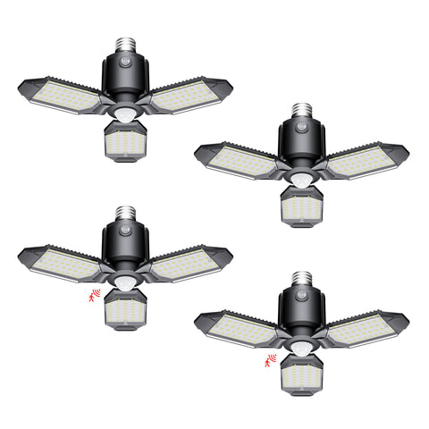Craftersmark motion sensor garage light installed in ceiling showing bright entry illumination