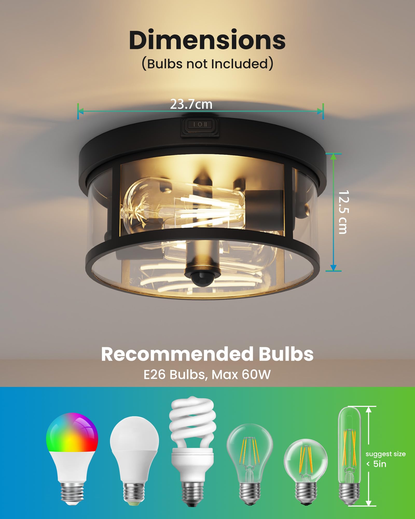 Craftersmark outdoor ceiling light always-on mode — constant brightness for longer evenings.